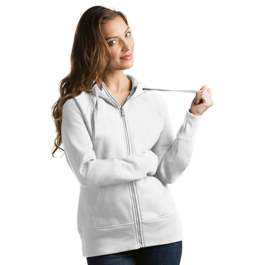 * Antigua Women'S White Victory Hoodie | Full Zips