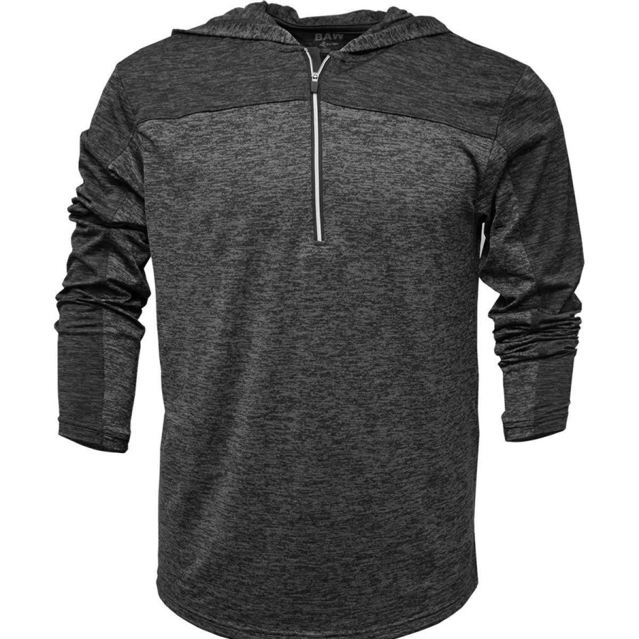 * Baw Men'S Black Dry-Tek Vitnage Hoodie | Quarter Zips