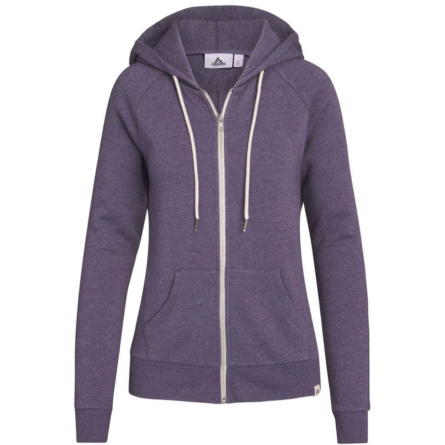 * Landway Women'S Heather Purple Peyton Cotton Poly Fleece Hoodie | Full Zips