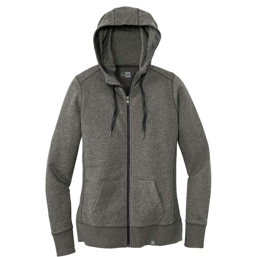 * New Era Women'S Black Twist French Terry Full-Zip Hoodie | Full Zips