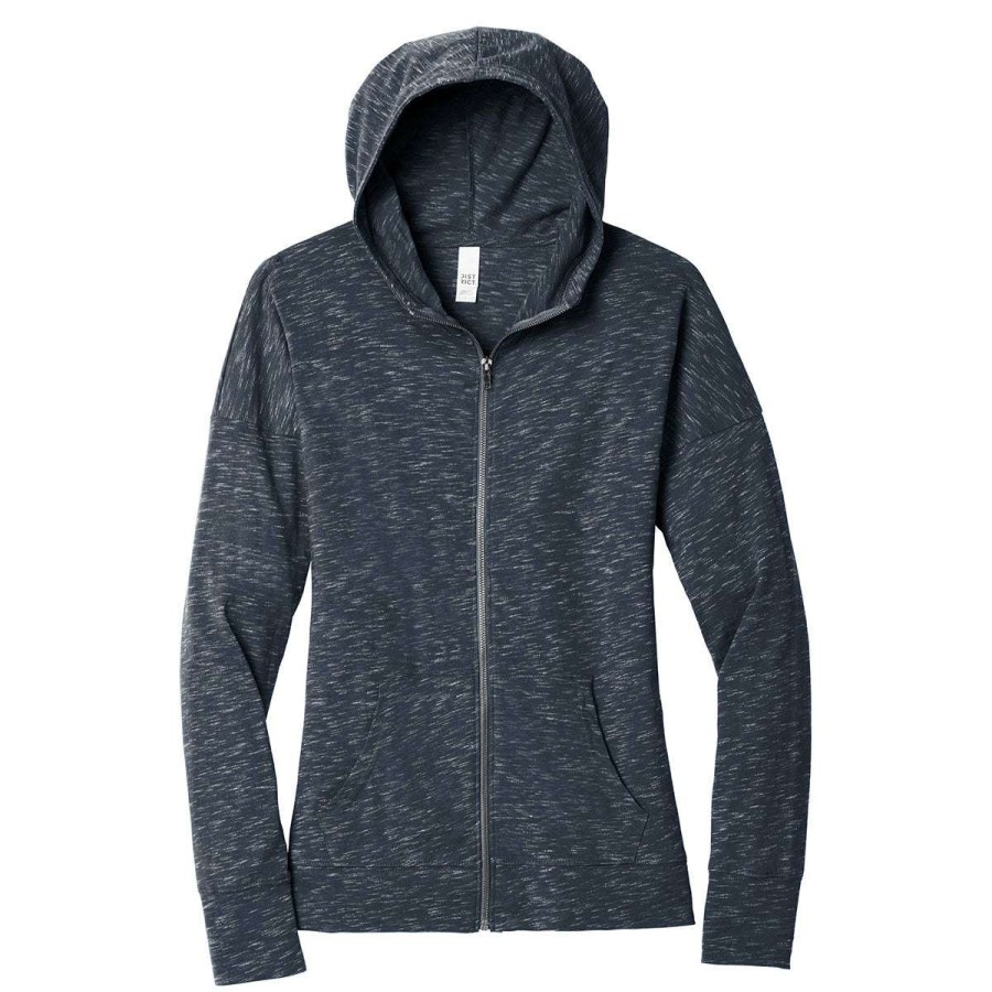 * District Women'S New Navy Medal Full-Zip Hoodie | Full Zips