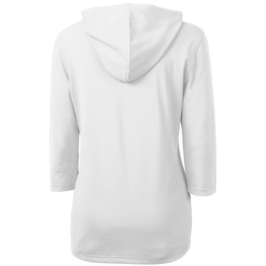 * Cutter & Buck Women'S White Virtue Eco Pique Recycled Half Zip Pullover Hoodie | Quarter Zips