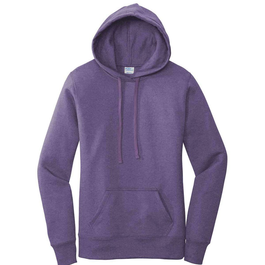 * Port & Company Women'S Heather Purple Core Fleece Pullover Hoodie | Sweatshirts