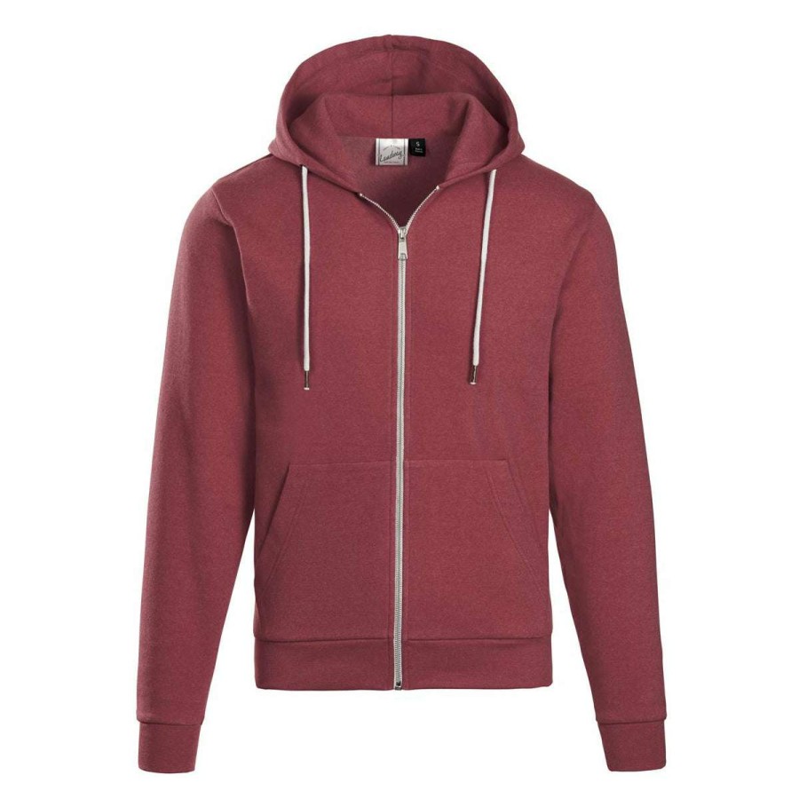 * Landway Men'S Mountain Red Parker Cotton Poly Fleece Hoodie | Full Zips