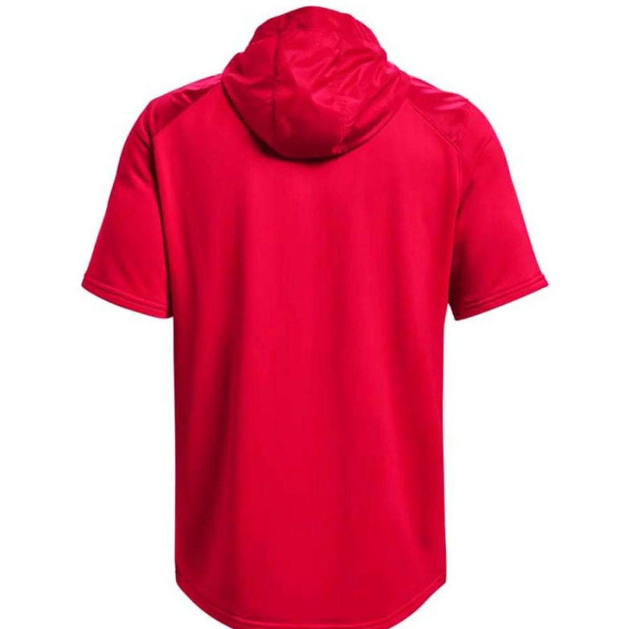 * Under Armour Men'S Red/White Command Short Sleeve Hoodie | Quarter Zips