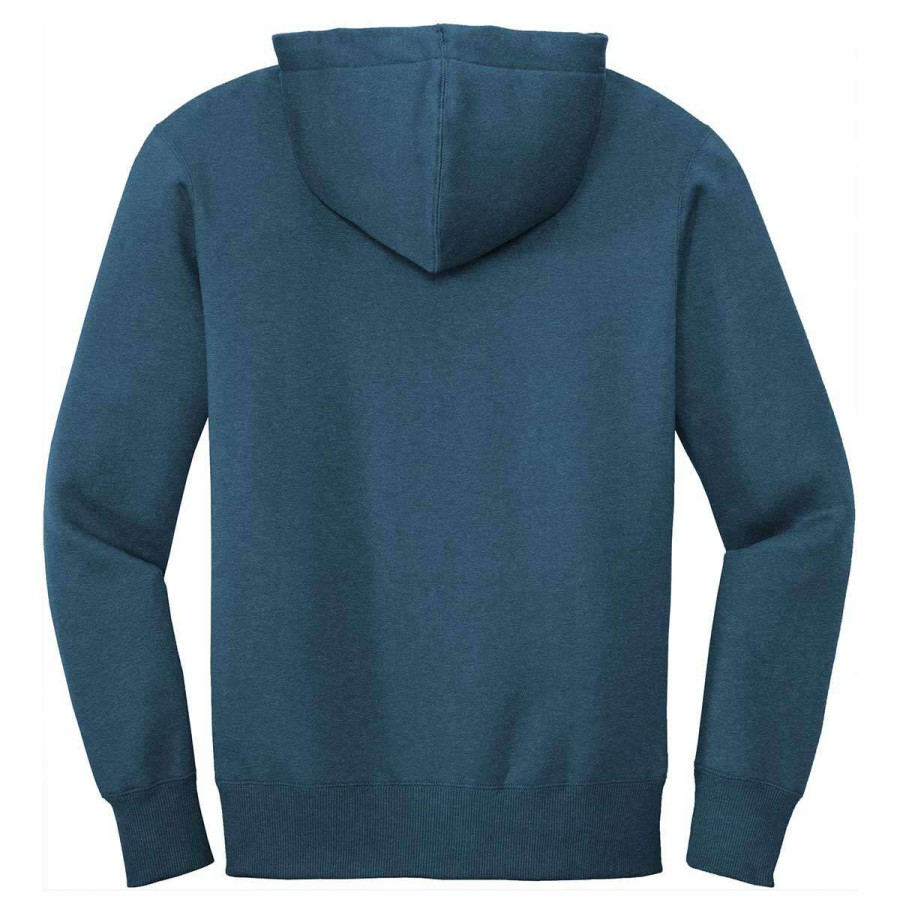 * District Men'S Heathered Poseidon Blue Perfect Weight Fleece Full-Zip Hoodie | Full Zips