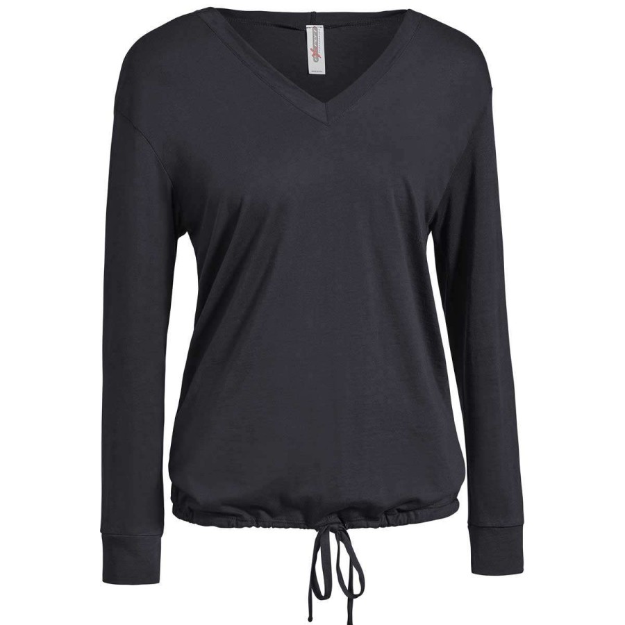 * Expert Women'S Black American Moca V-Neck Hoodie | Cotton