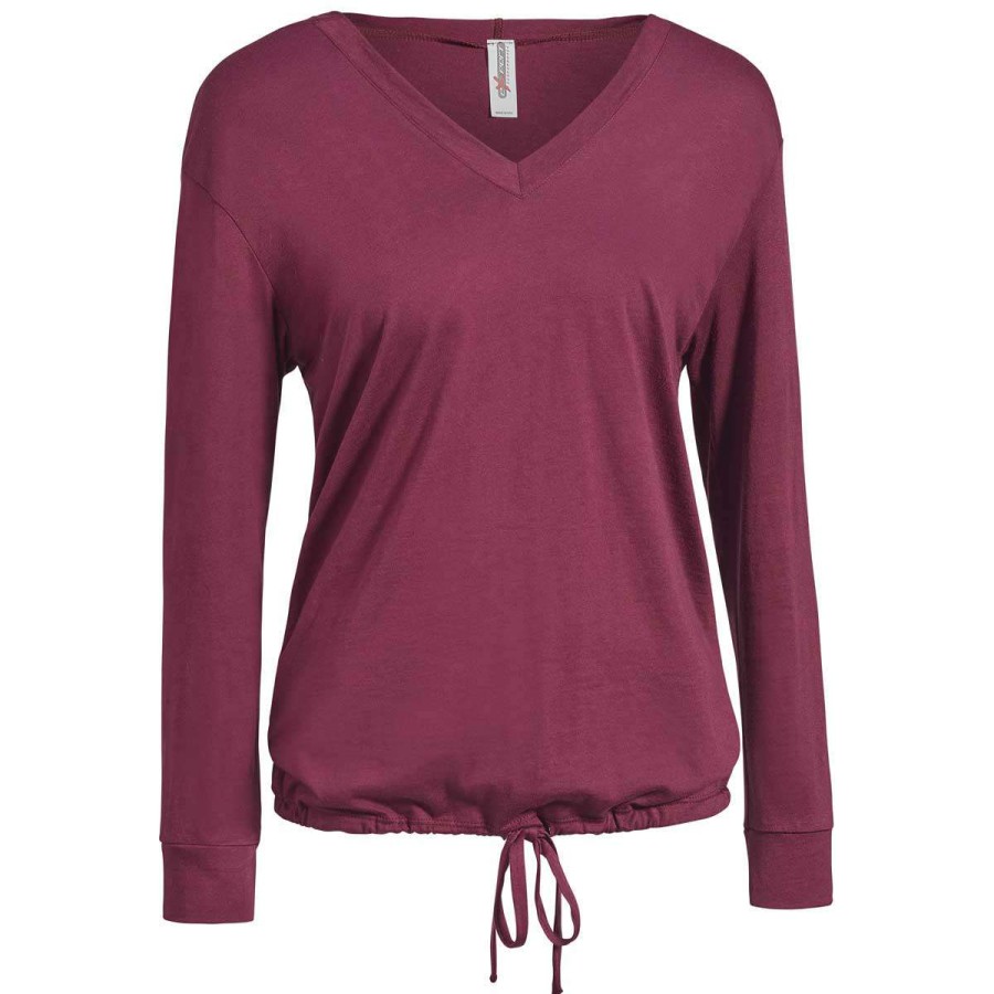 * Expert Women'S Maroon American Moca V-Neck Hoodie | Cotton