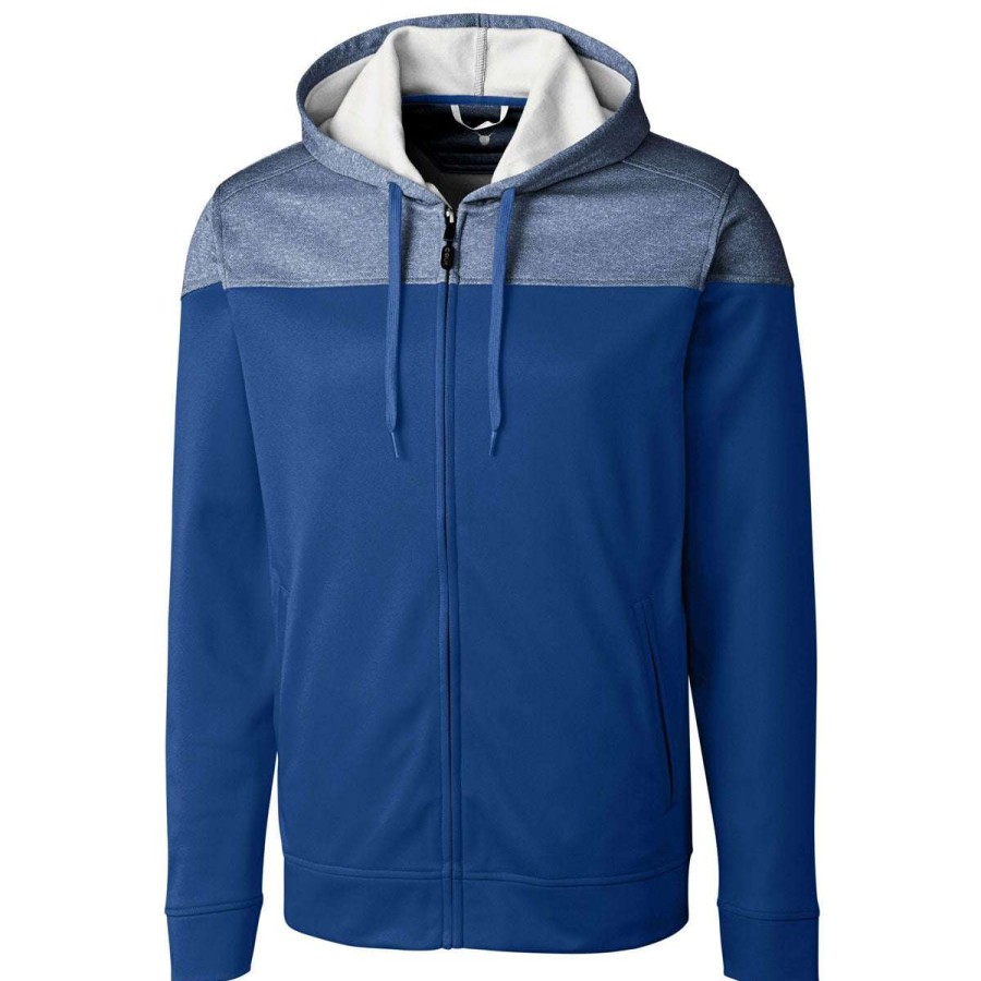 * Cutter & Buck Men'S Tour Blue Pop Fly Hoodie | Full Zips