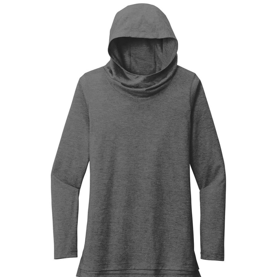 * Sport-Tek Women'S Dark Grey Heather Posicharge Tri-Blend Wicking Long Sleeve Hoodie | Sweatshirts