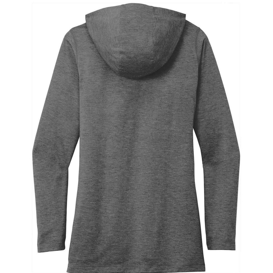 * Sport-Tek Women'S Dark Grey Heather Posicharge Tri-Blend Wicking Long Sleeve Hoodie | Sweatshirts