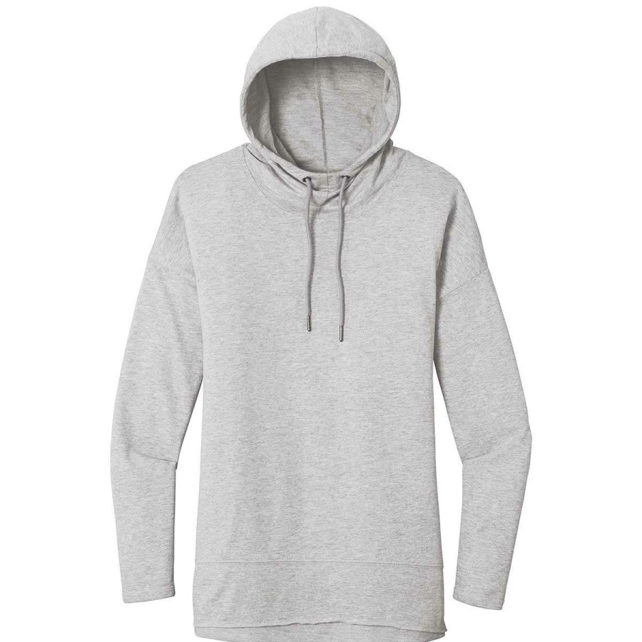 * District Women'S Light Heather Grey Featherweight French Terry Hoodie | Sweatshirts