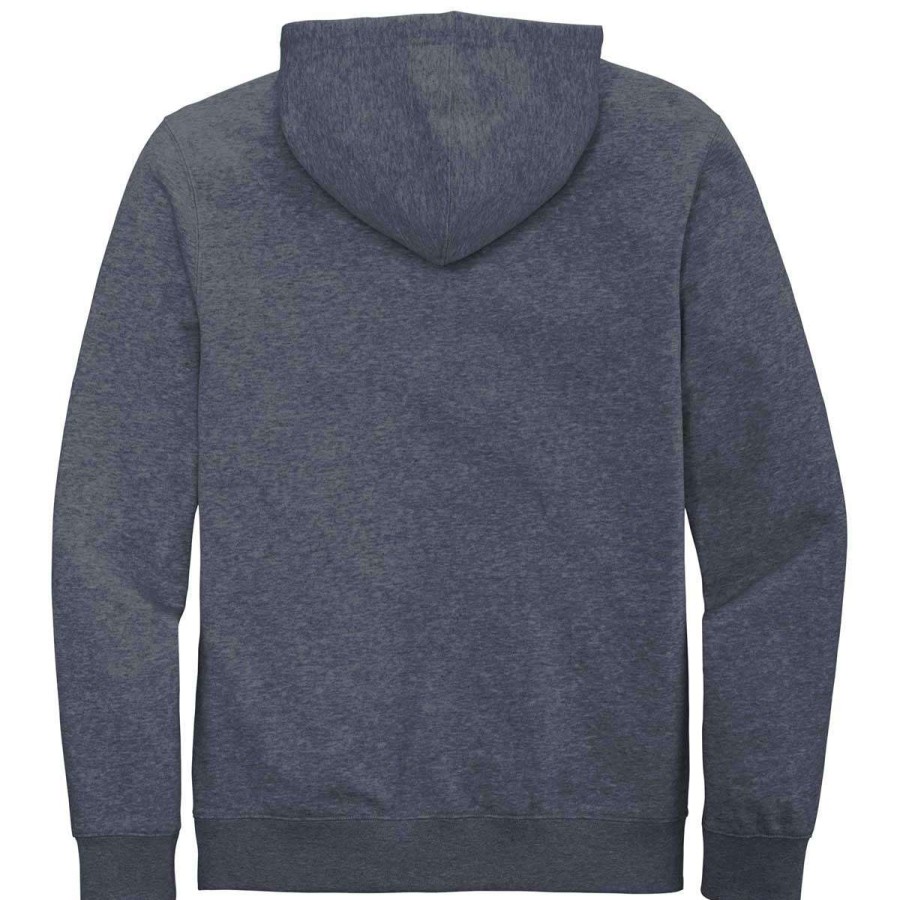 * District Men'S Heathered Navy V.I.T. Fleece Full-Zip Hoodie | Full Zips