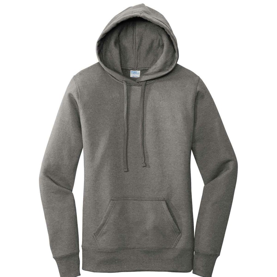 * Port & Company Women'S Graphite Heather Core Fleece Pullover Hoodie | Sweatshirts