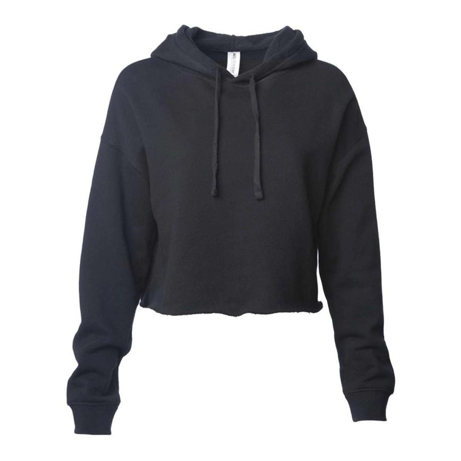 * Independent Trading Co. Women'S Black Lightweight Cropped Hoodie | Sweatshirts