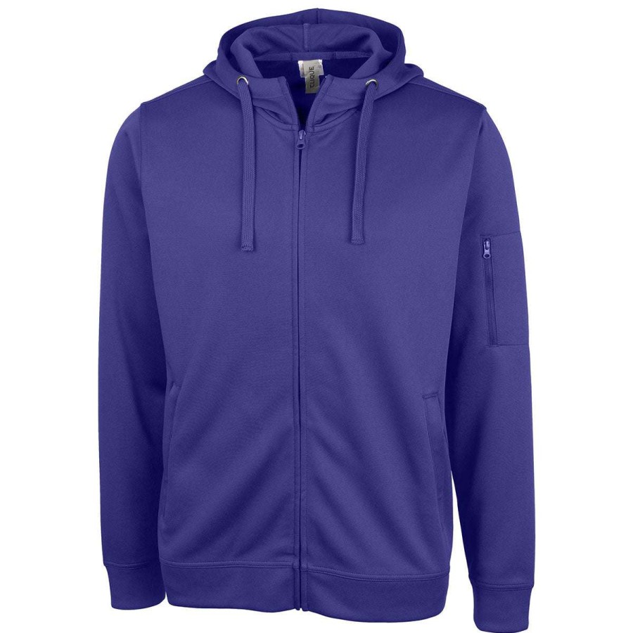 * Clique Men'S Royal Purple Lift Performance Full Zip Hoodie | Full Zips