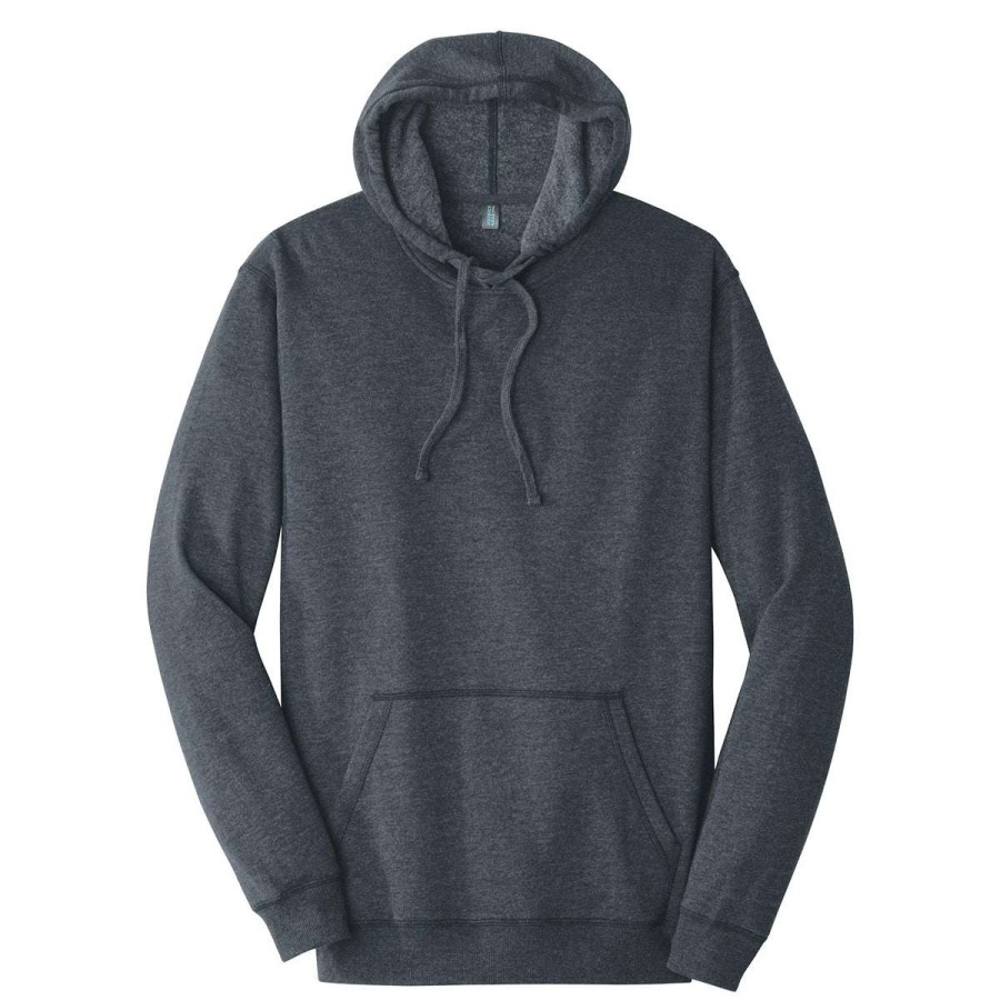 * District Men'S Heathered Navy Lightweight Fleece Hoodie | Sweatshirts