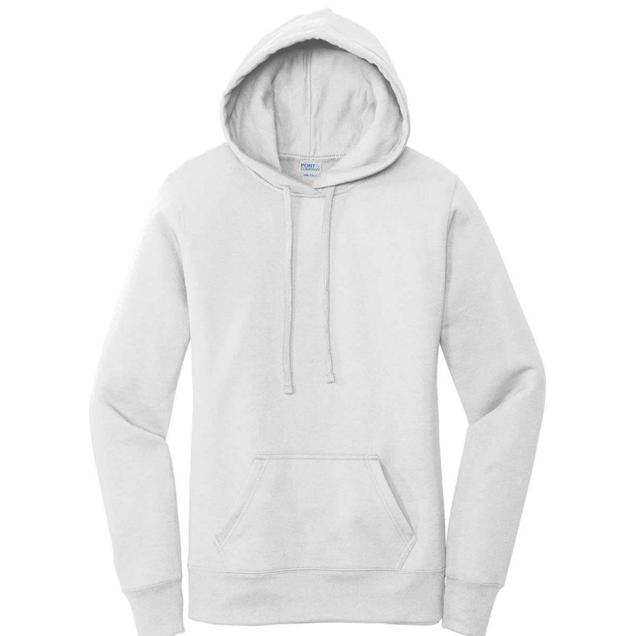 * Port & Company Women'S White Core Fleece Pullover Hoodie | Sweatshirts