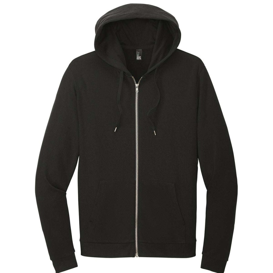 * District Men'S Black Perfect Tri Fleece Full-Zip Hoodie | Full Zips