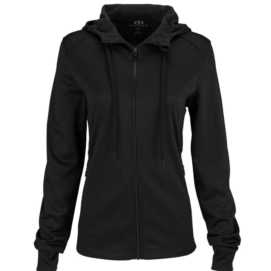 * Vantage Women'S Black Street Hoodie | Full Zips