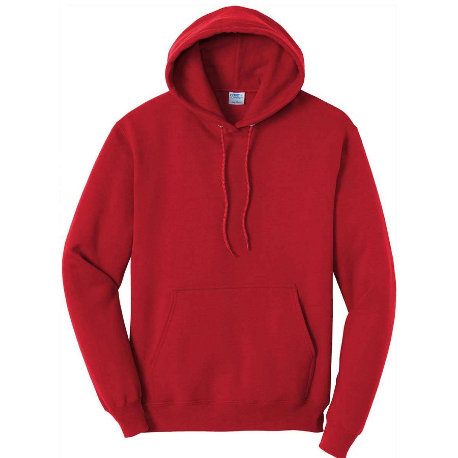 * Port & Company Men'S Red Tall Core Fleece Pullover Hoodie | Sweatshirts