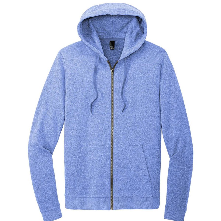 * District Men'S Royal Frost Perfect Tri Fleece Full-Zip Hoodie | Full Zips