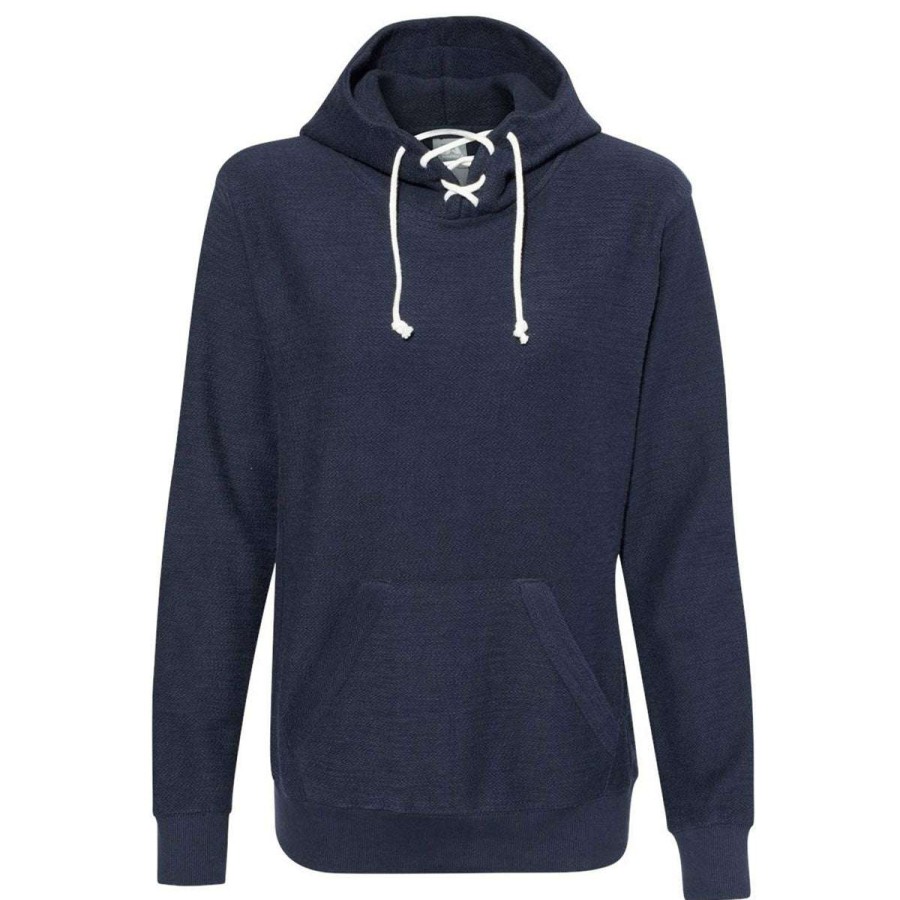 * J. America Women'S Navy Shore French Terry Lace Scuba Hoodie | Sweatshirts