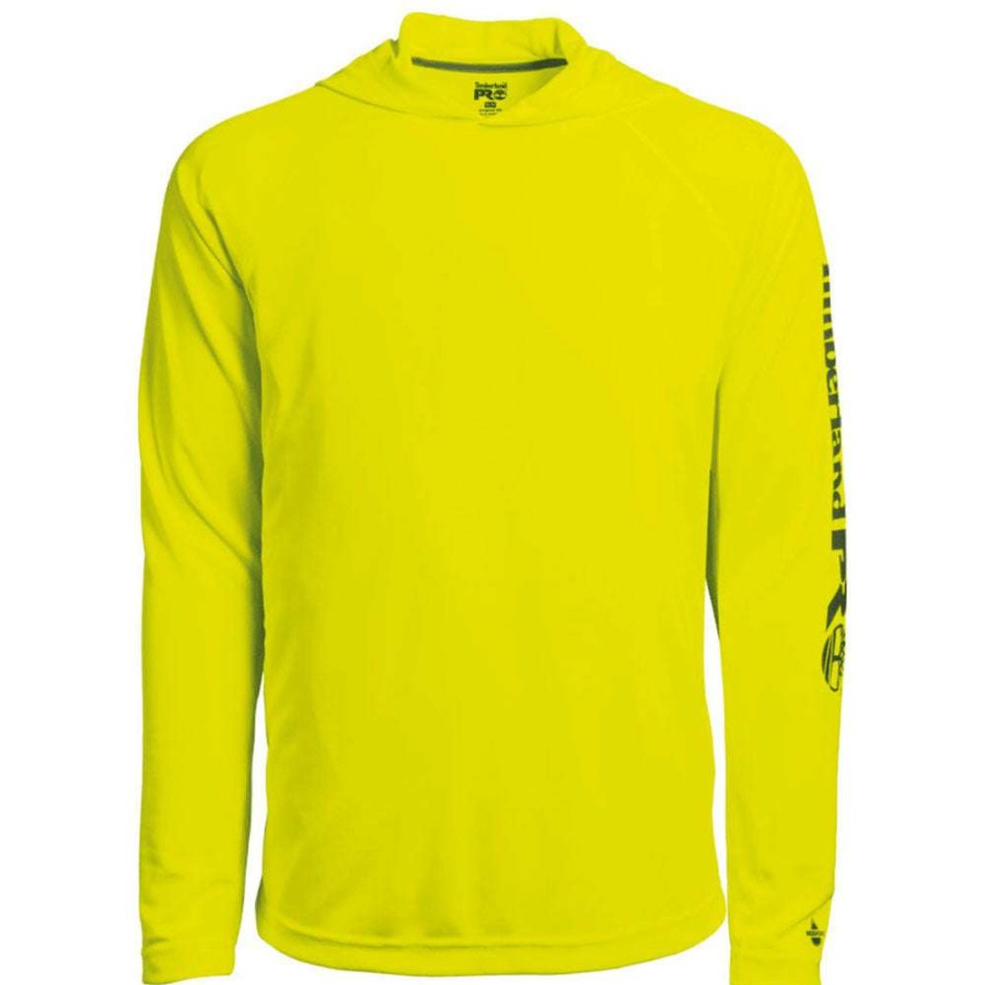 * Timberland Men'S Pro Yellow Wicking Good Long Sleeve Hoodie | Sweatshirts