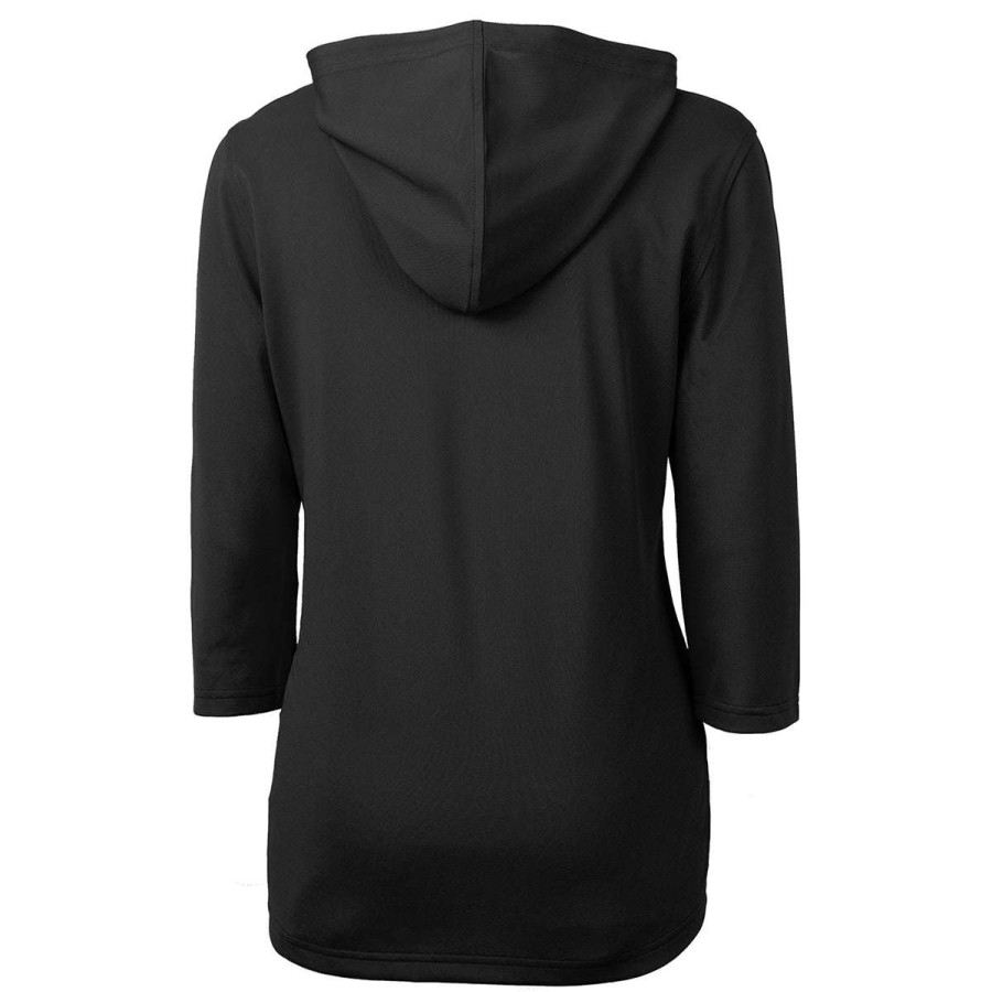 * Cutter & Buck Women'S Black Virtue Eco Pique Recycled Half Zip Pullover Hoodie | Quarter Zips