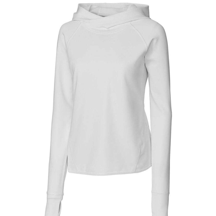 * Cutter & Buck Women'S White Traverse Sweatshirt Hoodie | Sweatshirts