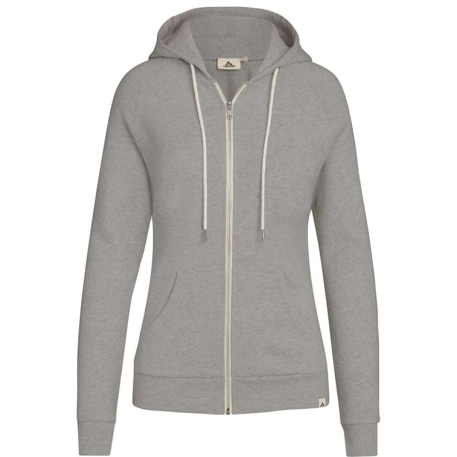 * Landway Women'S Heather Grey Peyton Cotton Poly Fleece Hoodie | Full Zips