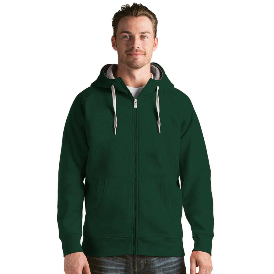 * Antigua Men'S Dark Pine Victory Full Zip Hoodie | Full Zips