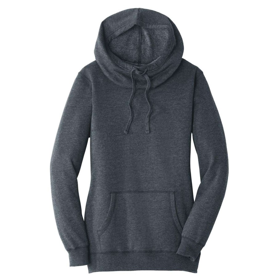 * District Women'S Heathered Navy Lightweight Fleece Hoodie | Sweatshirts