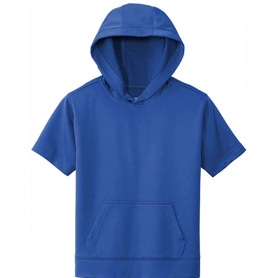 * Sport-Tek Youth True Royal Sport-Wick Fleece Short Sleeve Pullover Hoodie | Boys