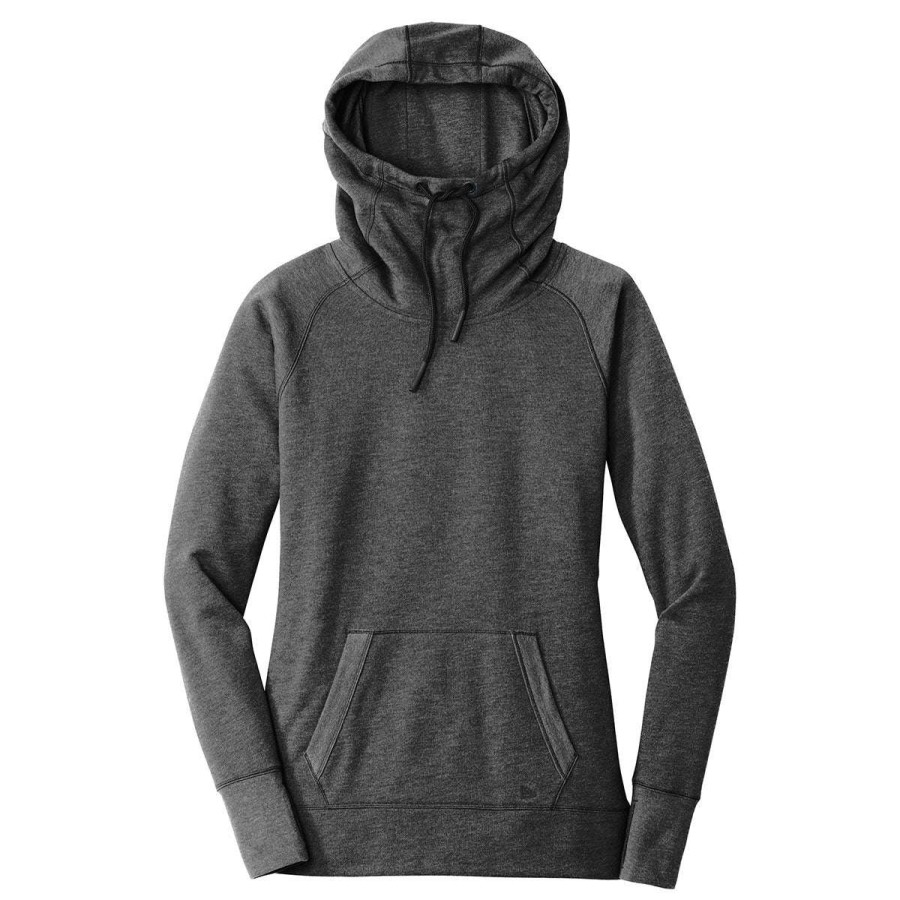 * New Era Women'S Black Heather Tri-Blend Fleece Pullover Hoodie | Sweatshirts