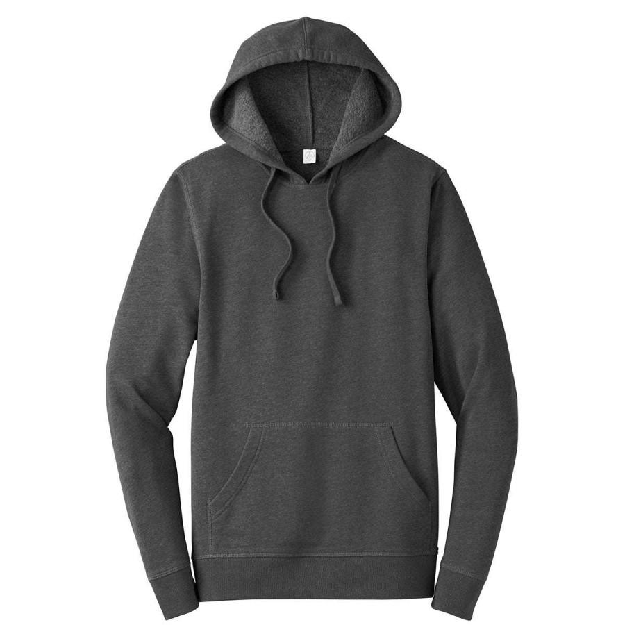 * Alternative Apparel Men'S Heather Deep Charcoal Rider Blended Fleece Pullover Hoodie | Sweatshirts