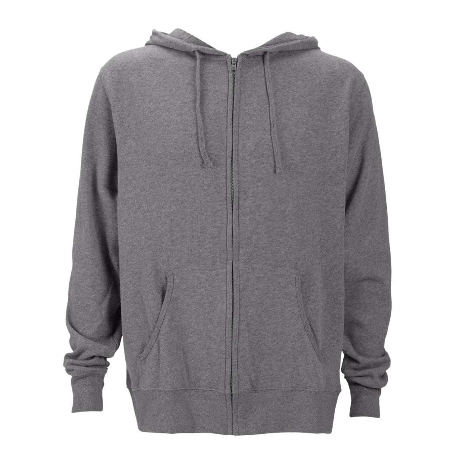 * Vantage Men'S Dark Steel Premium Lightweight Fleece Full-Zip Hoodie | Sweatshirts