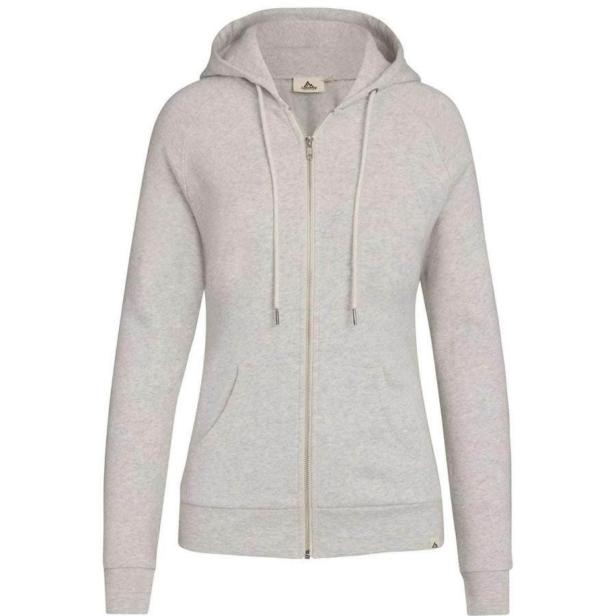 * Landway Women'S Heather Oatmeal Peyton Cotton Poly Fleece Hoodie | Full Zips