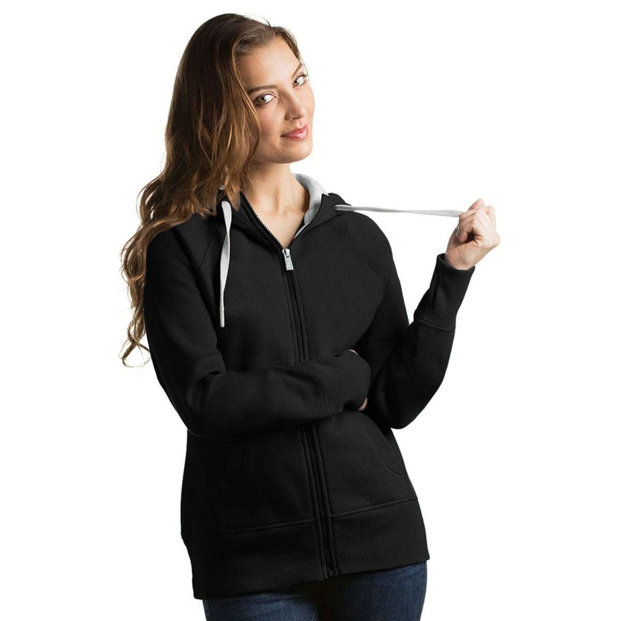 * Antigua Women'S Black Victory Hoodie | Full Zips