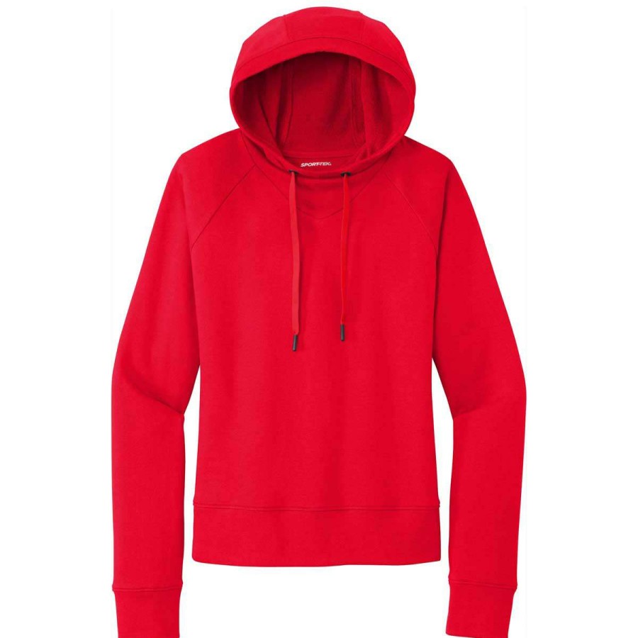 * Sport-Tek Women'S True Red Lightweight French Terry Pullover Hoodie | Sweatshirts