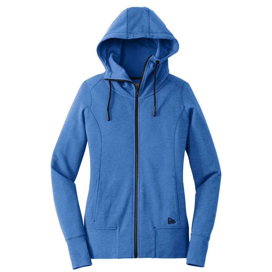 * New Era Women'S Royal Heather Tri-Blend Fleece Full Zip Hoodie | Full Zips