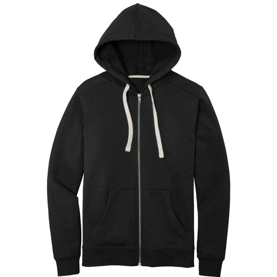 * District Men'S Black Re-Fleece Full-Zip Hoodie | Full Zips