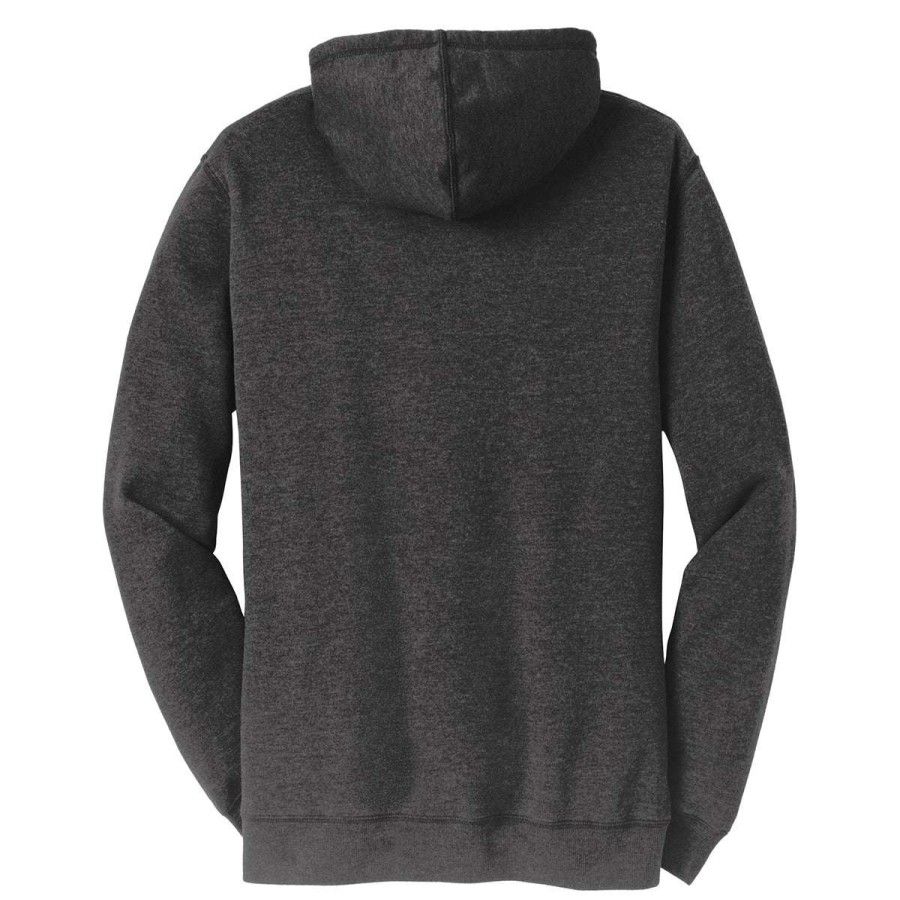 * District Men'S Heathered Black Lightweight Fleece Hoodie | Sweatshirts