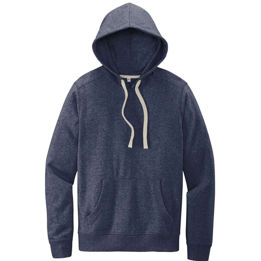 * District Men'S Heathered Navy Re-Fleece Hoodie | Sweatshirts