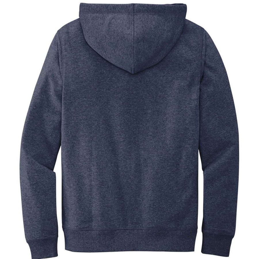 * District Men'S Heathered Navy Re-Fleece Hoodie | Sweatshirts