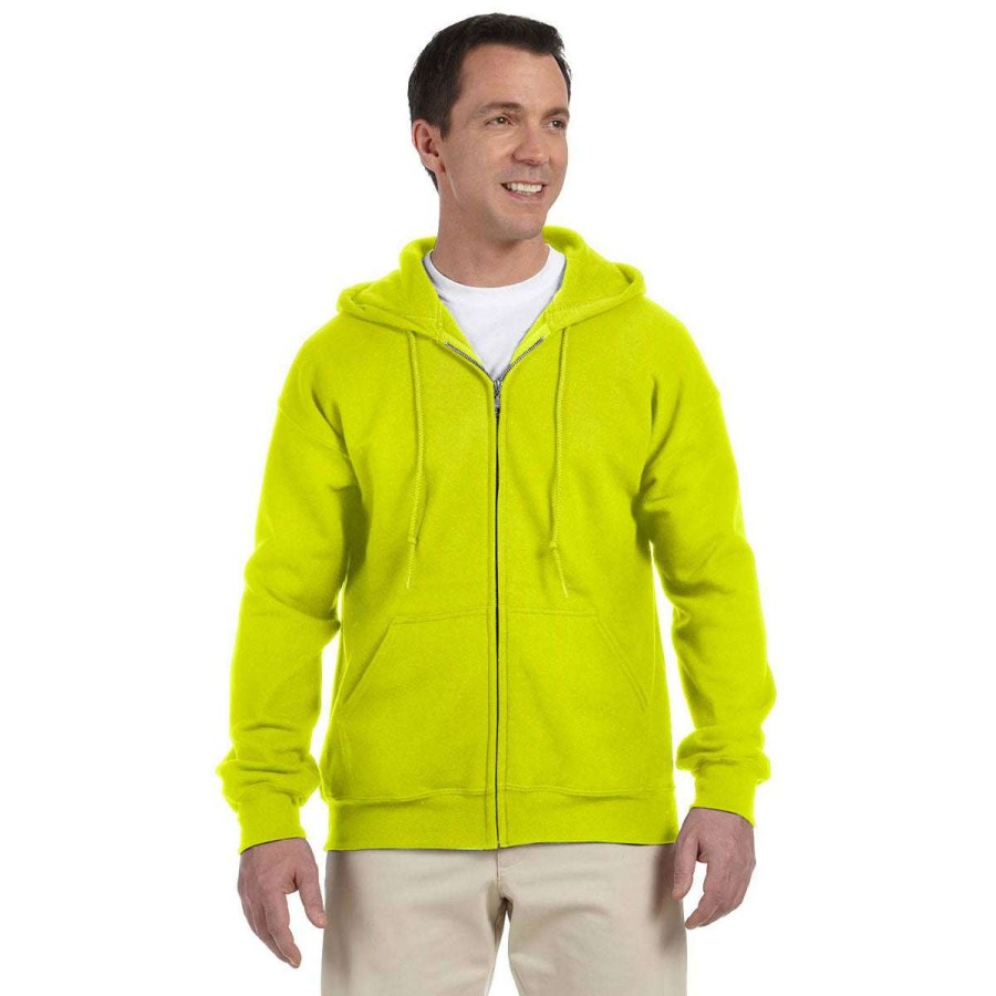 * Gildan Uni Safety Green Dryblend 9 Oz. 50/50 Full Zip Hoodie | Full Zips