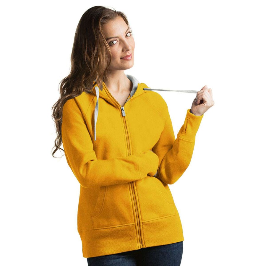 * Antigua Women'S Gold Victory Hoodie | Full Zips