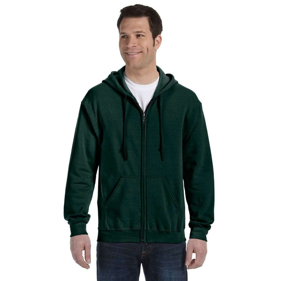 * Gildan Uni Forest Green Heavy Blend 50/50 Full Zip Hoodie | Full Zips