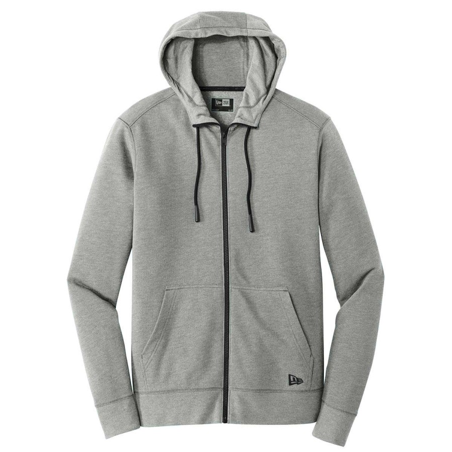 * New Era Men'S Shadow Grey Heather Tri-Blend Fleece Full Zip Hoodie | Full Zips