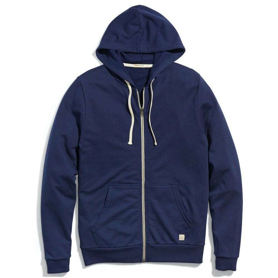 * Marine Layer Men'S True Navy Afternoon Hoodie | Full Zips